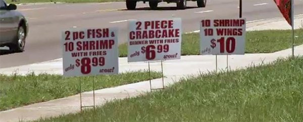 signs in the right-of-way