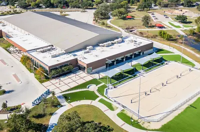 aerial view of Legends Event Center