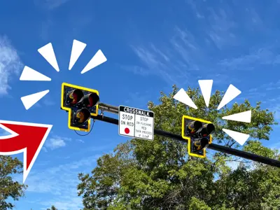High-Intensity Activated Crosswalk (HAWK) pedestrian traffic light signals