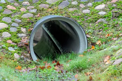 drainage culvert running under a roadway