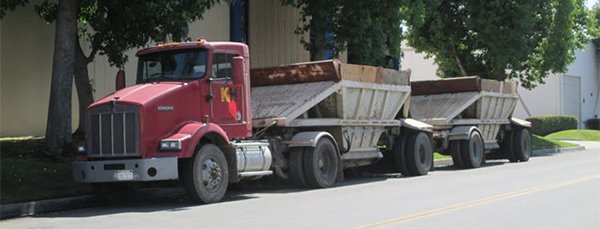 trailers parked in street