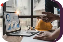 industry vendor reviewing data at work site